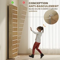 HOMCOM Rangements pour CD et DVD, étagère rangement 1116 CD/528 DVD, 36 compartiments et étagères réglables, chêne(m-6)