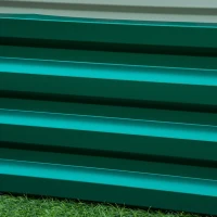 Outsunny Jardinera Elevada Rectangular de Acero Galvanizado para Cultivar Plantas Flores Hierba 120x60x30,5 cm Verde(m-8)