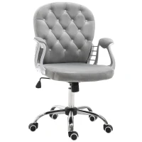 HOMCOM Sedia da Ufficio in Stile contemporaneo con Altezza Regolabile e Ruote Girevoli, 60x61x95105 cm, Grigia(m-10)