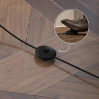 HOMCOM Lámpara de Pie con Estantes de Almacenaje, Lámpara de Madera Moderna, Bombilla E27, para Salón, Dormitorio, Oficina, Roble(m-8)