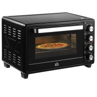 HOMCOM Mini-Ofen Toasterofen, 1 Backblech, 1 Grilrost, Timer-Funktion, Schwarz