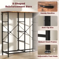 HOMCOM Chest of Eight Fabric Drawers - Rustic Brown(m-7)