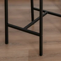 HOMCOM Bartisch Set Bartisch mit Barhocker-Set Esstisch mit 2 Stühlen mit Rückenlehne Küchentisch für Esszimmer, Küche, Natur+Schwarz(m-10)