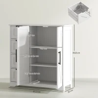 HOMCOM Meuble de salle de bain, meuble de rangement, avec 4 tiroirs, 1 placard, pour petits espaces, 81,2 x 30 x 83,8 cm, blanc(m-3)