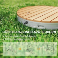 Outsunny Doccia da Giardino Portatile con Altezza Fino a 4 m e Getti d'Acqua Regolabili, Effetto Legno(m-7)