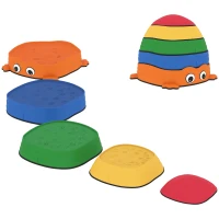 AIYAPLAY Ensemble de Pierres d'Équilibre pour Enfants Empilables de 5 Pièces Antidérapantes pour Intérieur et Extérieur Multicolore(m-7)