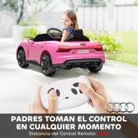 HOMCOM Coche Eléctrico para Niños de +3 Años AUDI RS e-tron GT Coche de Batería con Mando a Distancia 103x58x41 cm Rosa(m-5)