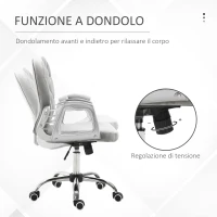 HOMCOM Sedia da Ufficio in Stile contemporaneo con Altezza Regolabile e Ruote Girevoli, 60x61x95105 cm, Grigia(m-5)