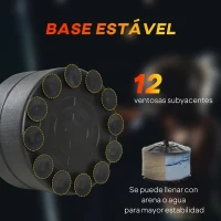 HOMCOM Punching Ball de Boxe com Altura Ajustável com 2 Bolas de Velocidade Barra Giratória 360° e Base Preenchida 88x50x160-230cm Preto(m-6)