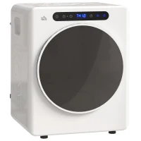 HOMCOM Máquina de Secar 3 KG 1000W Função Antirrugas Função Esterilizar Temporizador Ecrã LED Tátil Tambor Aço Inoxidável 49x43x61 cm Branco(m-10)