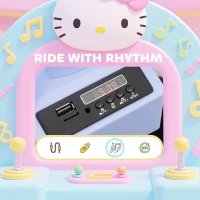 AIYAPLAY Hello Kitty Kids Ride on Bumper Car with Remote Control, Two Joysticks, Music, Lights, Safety Belt, White(m-8)