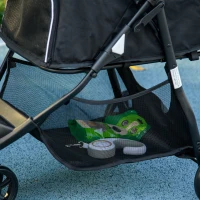 PawHut Carrito para Perros Pequeños con Cesta de Almacenaje Cubierta para Lluvia y Ventana de Malla 80,5x51,5x100 cm Verde(m-8)