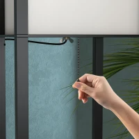 HOMCOM Lampada a Terra 40W con 3 Mensole Integrate e Interruttore a Pedale, Lampada Moderna in MDF e PS, 26x26x160 cm, Nero e Bianco(m-7)