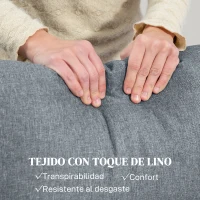 HOMCOM Sofá de 2 Plazas Reclinable Manual Tapizado en Lino con Reposapiés y Acolchado Grueso 118x95x101 cm Gris(m-8)