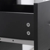 HOMCOM Mesa de Escritório com Armazenamento 120x50 cm Mesa de Computador Prateleiras e Gavetas para Espaços Pequenos Quarto Preto(m-5)