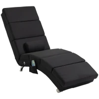 HOMCOM Cadeira de Massagem Poltrona Relaxante Poltrona Reclinável com 8 Pontos de Vibração 5 Modos 56x168x84 cm Preto(m-6)