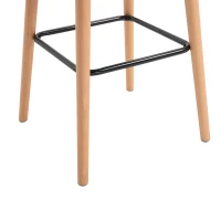 HOMCOM Bancos de Bar estilo Escandinavo Conjunto de 2 Bancos de Bar Conforto descanso para Os Pés e Braços Madeira Linho Cinza Escuro(m-5)