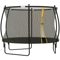 SPORTNOW 8ft Outdoor Trampoline with Enclosure Net, Spring Cover, Black(m-10)