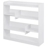 HOMCOM Biblioteca Estante de Armazenamento 90x24x91 cm 4 Níveis 3 Painéis Traseiros Painéis de Partículas Branco(m-6)