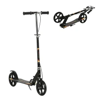 HOMCOM Patinete Dobrável para Criança com Guidão Ajustável em Altura e Duplo Freio 86x35x93-103 cm Preto(m-6)