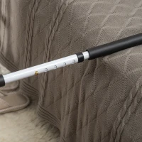 HOMCOM Barra de Apoio para Cama com Pés Proteção Ajustável 5 Alturas Bolso de Armazenamento 52x85-95x71-102 cm Branco Preto(m-4)