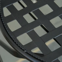 Outsunny Conjunto Bistrô 2 Lugares 3 Peças Ferro Forjado Mosaico de Cerâmica Motivo Rosa Dos Ventos Cadeiras Dobráveis Metal Preto(m-4)