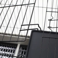 Pawhut Gaiola para Coelhos e Porquinhos da Índia em Metal Preto com 2 Portas e Bandeja Removível 81,2x52,7x70 cm(m-4)