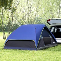 Outsunny Barraca de Camping 2-4 Pessoas Barraca Dome Familiar Impermeável com Janela 2 Bolsas Saco de Transporte Azul Escuro(m-5)