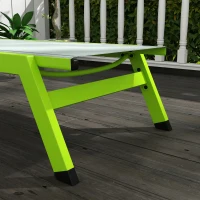 Outsunny Espreguiçadeira em Alumínio e Textileno com Rodas e Apoio de Cabeça Dobrável Verde(m-5)