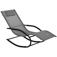 Outsunny Espreguiçadeira de Balanço Zero Gravity Ergonômica em Metal e Texteline 63x160x88 cm