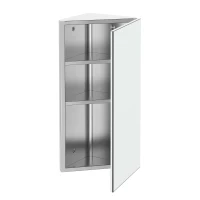 HOMCOM Armário de Canto para Banheiro em Aço com Porta de Espelho Fecho Magnético 3 Prateleiras Economizador de Espaço 60x30x18,4 cm(m-5)