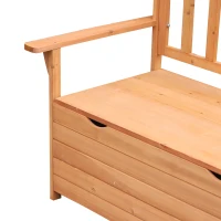 Outsunny Banco de Jardim em Madeira de Pinho com Baú de Armazenamento 112x58x84 cm(m-4)