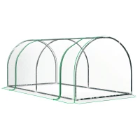 Outsunny Serre de Jardin mini serre à tomates dim. 2L x 1l x 0,8H m Porte zippée bâche PVC Acier Transparent(m-1)