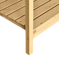 Outsunny Plantador em Pé Quadrada com Prateleira 110x46x76 cm 8 Compartimentos & Inserts de Irrigação Madeira de Pinho(m-4)