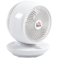HOMCOM Ventilateur de table puissant 45W, 3 vitesses, oscillant à 70° multidirectionnelle, inclinaison à 90°, blanc(m-10)