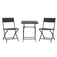 Outsunny Ensemble Meubles de Jardin Design Table carré et chaises Pliables résine tressée Imitation rotin Marron(m-11)
