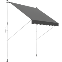 Outsunny Auvent Rétractable Gris Métal/Poly 3x1,5m