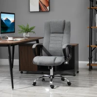 Vinsetto Cadeira de Escritório Presidencial Ergonômica Reclinável e Acolchoada com Altura e Inclinação Ajustáveis 62x76x110-119 cm(m-2)