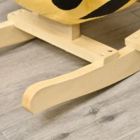 HOMCOM Animal de Baloiço para Crianças em Forma de Abelha em Madeira de Choupo com Música 60x33x45 cm Amarelo e Preto(m-4)