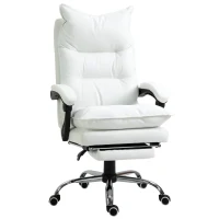 Vinsetto Cadeira de Escritório Cadeira de Escritório Ergonômica com Encosto Reclinável Altura Ajustável 66x72x130 cm Branco(m-1)