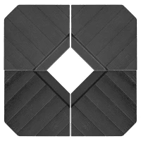 Outsunny Conjunto de 4 Pesos de Base Quadrado para Guarda Sóis deslocados em Pés Cruzados Enchimento com Água ou Areia Até 60/80 Kg(m-1)