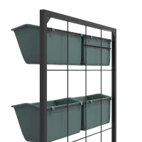 Outsunny Horta Vertical de 3 Níveis com 6 Vasos em Aço e Plástico 52x14x66 cm Verde Escuro(m-4)