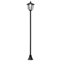 Outsunny Luminaire extérieur lampadaire sur pied solaire lampadaire lanterne classique LED 60 Lm max. dim. 26L x 26l x 177H cm noir(m-1)
