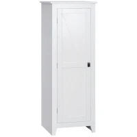 HOMCOM Armário de Armazenamento para Cozinha Móvel de Armazenamento Banheiro Clássico 3 Prateleiras Ajustáveis 120 cm Madeira Branco(m-1)