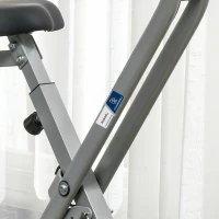 Bicicleta de exercício dobrável - Colaboração Aosom.pt x FFHandball - 8 níveis de resistência, selim com encosto ajustável, cinza(m-5)