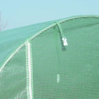 Outsunny Estufa de Jardim em Formato de Túnel Área 8 ㎡ 4x2x2,05 m Estrutura Tubular Reforçada Porta Zíper 6 Janelas Enroláveis Verd(m-4)