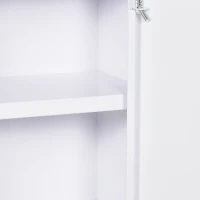 Kleankin Armário de Remédios 3 Prateleiras Porta Trancável Estrutura de Aço Resistente Branco 40x15x53,5 cm(m-4)