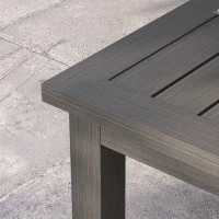 Outsunny Mesa de Centro Retangular com Ripas para Interior/Externo em Alumínio 100x60x37 cm Marrom(m-4)