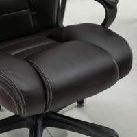 Vinsetto Cadeira de Escritório de Massagem Ergonômica Confortável Altura Ajustável Função de Inclinação Couro Sintético Preto(m-5)