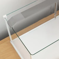 Pawhut Aquário de Vidro com Luzes LED Aquário de 20L com Bomba de Filtragem 38x26x27 cm Branco(m-4)